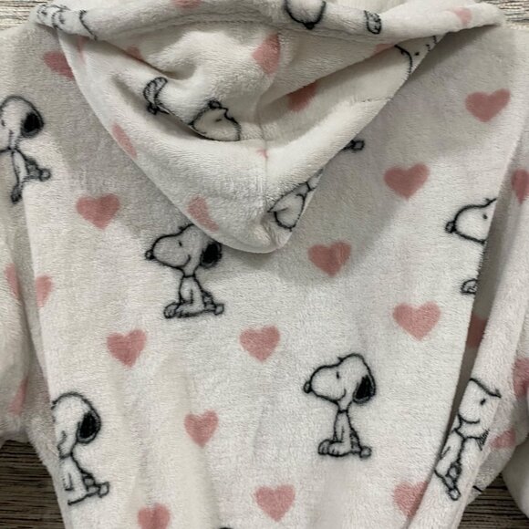 Peanuts Snoopy Womens Hooded Fleece Robe With Belt S/M - Picture 5 of 6